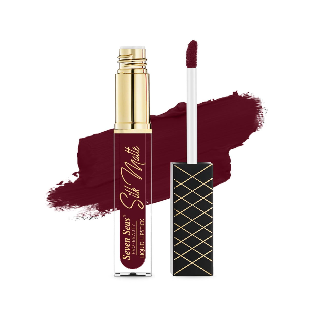 Seven Seas Silk Matte Liquid Lipstick | Long Lasting and Waterproof Liquid Lipstick for Women (Claret, 7ml)