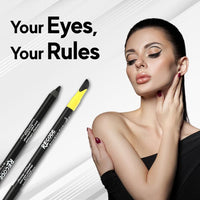 recode Turning Heads Crayon Gel Matte Eyeliner Pencil Cum Kajal Pencil Comes With Smudger On Other Side, Longlasting, Water-Proof & Smudge-Proof Formula, Black, 1.2Gm