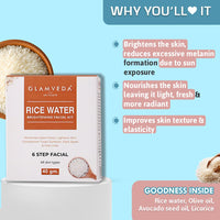 Glamveda Rice & Ceramide Combo Gift Pack | Skin Brightening & Anti Dullness | Face Wash, Facial Kit & Peel Off Mask | SLS, Paraben Free