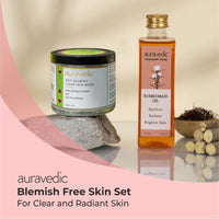 Auravedic Kumkumadi Thailam kumkumadi face oil for glowing skin Anti Blemish Face Mask For Glowing Skin Tea Tree Oil For Skin Acne Face Pack For Acne And Pimples Set of 2 (100ml+ 100gm)