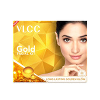 VLCC Gold Facial Kit, Bright & Glowing Skin - 60g and VLCC Insta Glow Gold Bleach - 30g | For Instant Fairness & Glowing Skin with Gold, and Turmeric.