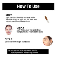 INSIGHT Liquid Hd Satin Concealer |Light Weight Concealer With Full Coverage |Easily Blendable Concealer For Face Makeup(Cr111-Ln10)