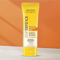 Jovees Herbal Sun Defence Cream SPF 50 PA+++ Broad Spectrum For All Skin | Protection From UVA/UVB & Sun Damaged | Lightweight, Non Greasy & Quick Absorption 50g