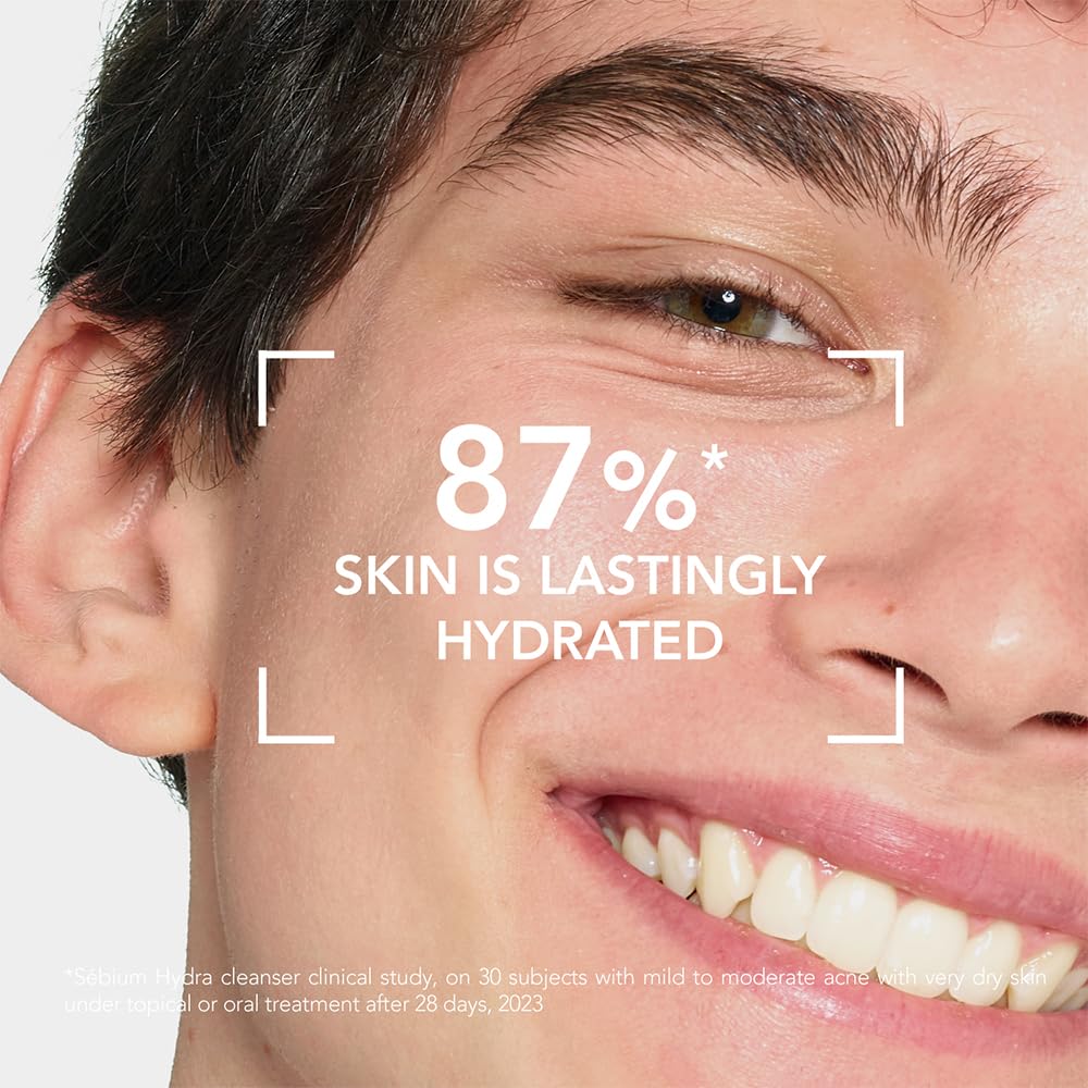 Bioderma Sebium Hydra Cleanser with Glycerin | Friction-Less Cleansing | 24H Comfort and Hydration | Acne Prone Sensitive Skin, 200 ml