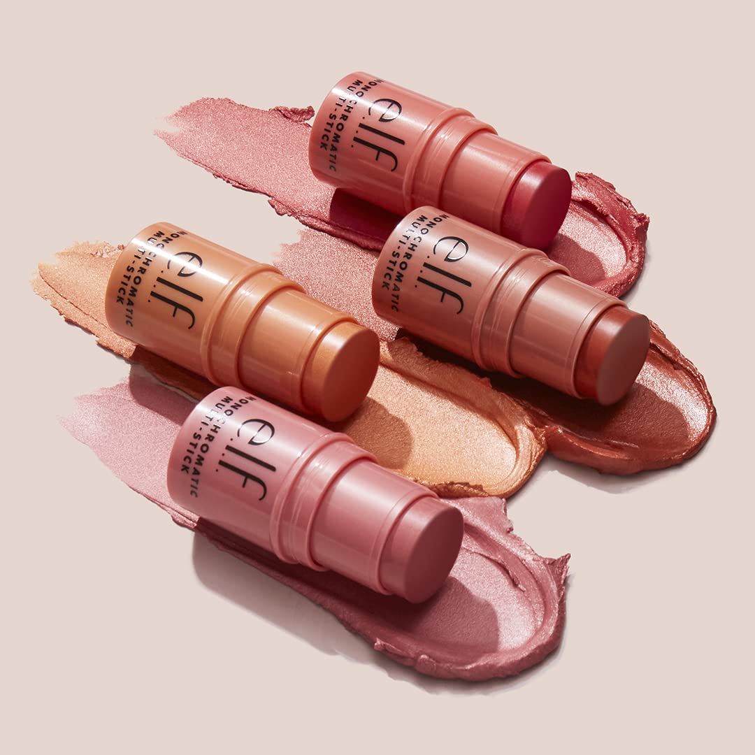 e.l.f. Monochromatic Multi Stick, Luxuriously Creamy & Blendable Color, For Eyes, Lips & Cheeks, Glimmering Guava, 0.155 Oz (4.4g)