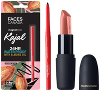 Faces Canada Combo - Magneteyes Kajal (0.35gm) & Weightless Matte Finish Lipstick Buff Nude (4gm)