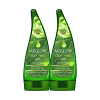 Meglow Aloe Vera Gel for Intense Hydration | Get Soft, Smooth & Nourished Skin | Pure Aloe Vera Gel with Cucumber Extracts | Naturally Hydrating & Skin Moisturizing Gel Pack of 2 (125g each)