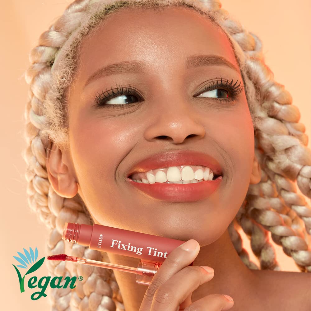 ETUDE Fixing Tint| Long Lasting Liquid Lipstick |Waterproof, Smudgeproof, Lightweight Matte Finish Lip Stain| Full Coverage|Korean Makeup| Shade 06- Soft Walnut-4g