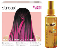 Streax Hair Serum 125ml, Vitalized with Walnut Oil, For Hair Smoothening & Shine, For Dry & Frizzy Hair Hair Colour Highlight Kit | Pink Hair Colour, Plush Pink - Pack of 1