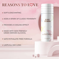 Just Herbs Long Lasting, Refreshing Body Spray, Natural Deodorant for Women - Phthalate-Free Formula,150 ml (Floral Fiesta)