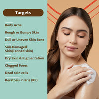 Peach and Musk 2% Salicylic Acid Brightening Soap Free Body Wash, with AHA+BHA and Niacinamide Smoothens Rough & Bumpy Skin, Removes Body Acne & Tan, Daily Use Shower Gel for Men and Women - 200ml