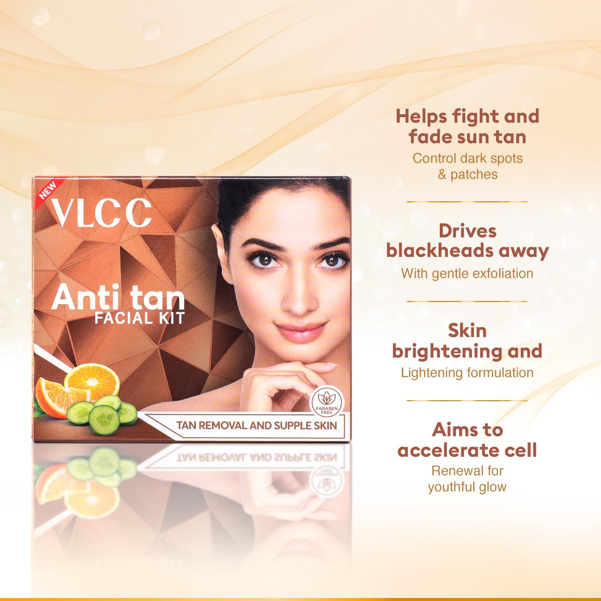 VLCC Anti Tan Facial Kit - 60g X 2 (Pack of 2) | Power of 25 Vital Ingredients | Fights Sun Tan, Dark Spots, and Sun Spots | Even Nourishes and Protects Skin from UV Rays.