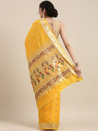 Pandadi Saree Women's  Paithani Silk Saree With Blouse Piece