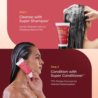 Arata Essential Care Super Duo Travel Pack | Super Shampoo & Conditioner | Reduces Hair Fall, Adds Shine, Volumizes | With Keratin, Biotin & Argan Oil | Paraben & Sulphate Free | 200ML