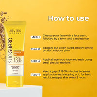 Jovees Herbal Sun Guard Lotion SPF 60 Pa+++ Broad Spectrum For All Skin | 3 in 1 Matte Lotion UVA/UVB Protection, Moisture Balance, Even Tone Skin For Women/Men 50ml (Pack of 2)