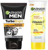 Garnier Men Power White Anti-Pollution Double Action Facewash, 100gm And Garnier Skin Naturals Light Complete Facewash, 100g