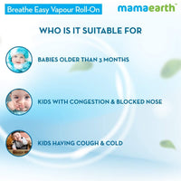 Mamaearth Natural Breathe Easy Vapour Roll-on for Cold & Nasal Congestion, with Wintergreen & Eucalyptus Oil, 40 ML