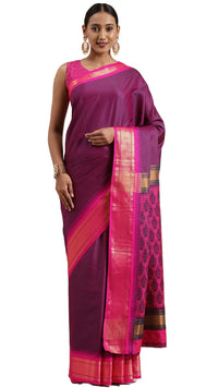 Pandadi Saree Women's  Cotton Silk Saree With Blouse Piece