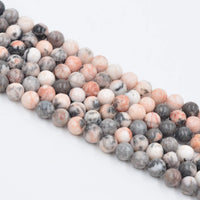 Asingeloo Pink Zebra Jasper Natural Gemstone Round Loose Beads 6mm Crystal Energy Stone Healing Power for DIY Jewelry Making