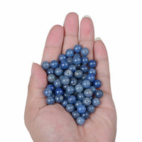 Bymitel 140Pcs Natural Crystal Beads Stone Gemstone Round Energy Healing Loose Beads with Stretch Cord for Jewelry Making Bracelets Anklets (Blue Aventurine, 8mm 140pcs) Blue Aventurine