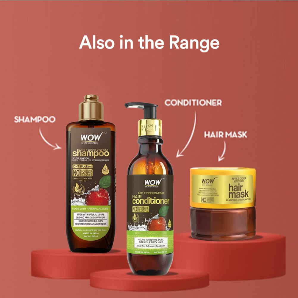 WOW Apple Cider Vinegar No Parabens & Sulphate Shampoo, 200mL