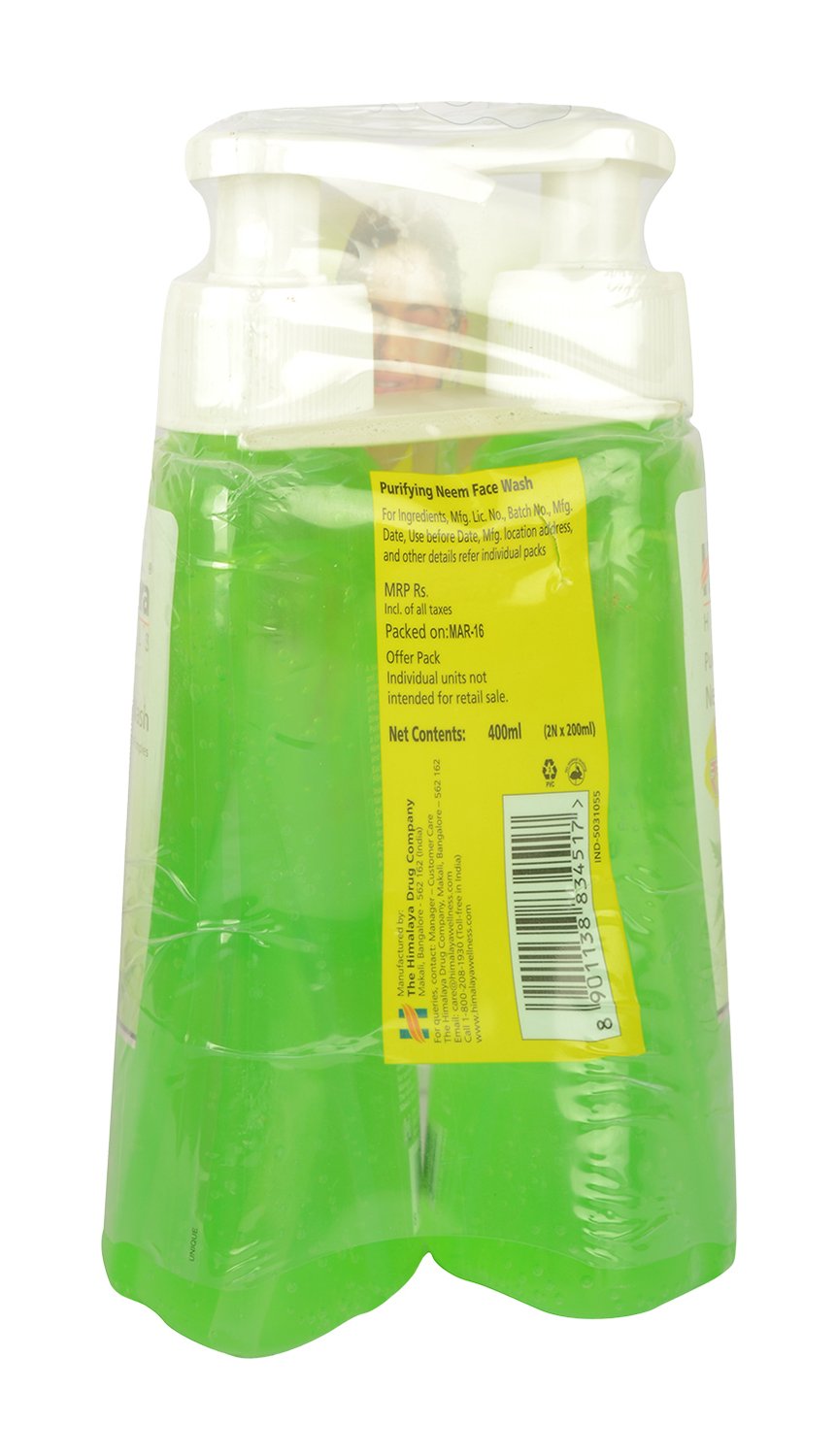 Himalaya Face Wash - Purifying Neem, 200mlx2 Bottle
