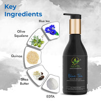 Nefol Hair Mask with Blue Tea, Shea Butter, Quinoa, and Olive Squalane - Restores Shine, Softens Hair - 300ml