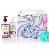 mcaffeine Blueberry Escape Bath & Body Gift Kit|Body Wash, Body Lotion, Teal Loofah|Gift Set For Men And Women|Pampering Kit For Birthday, Anniversary & All Special Occasions| 100% Vegan