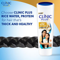 Clinic Plus Strong & Thick Shampoo with Rice water,Protein & Vitamin E for Hair Strengthening, Breakage Reduction and Thicker Hair,355 ml.