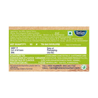 Tetley | Elaichi Flavoured Chai | Black Tea | 50 Tea Bags, 100 Grams (Pack of 2)