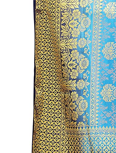 iZibra Women's  Pure Kanjivaram Silk Sraee Kanchipuram Pattu Sarees With Blouse Piece (kismat-2 paithani)