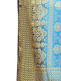 iZibra Women's  Pure Kanjivaram Silk Sraee Kanchipuram Pattu Sarees With Blouse Piece (kismat-2 paithani)