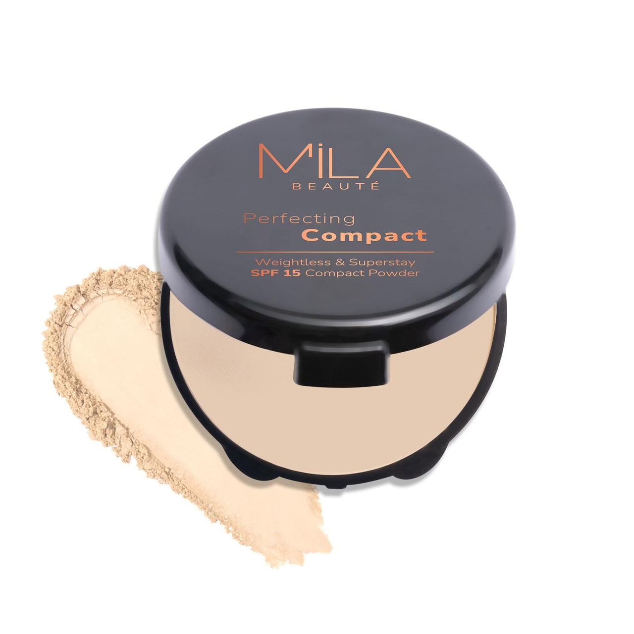 Mila Beauté Perfecting Compact Powder | Natural Matte Finish| Longstay with SPF 15 | Minimized Pores and Finelines | Controls Shine | Lightweight Compact Powder |Shade - (Ivory 16g)