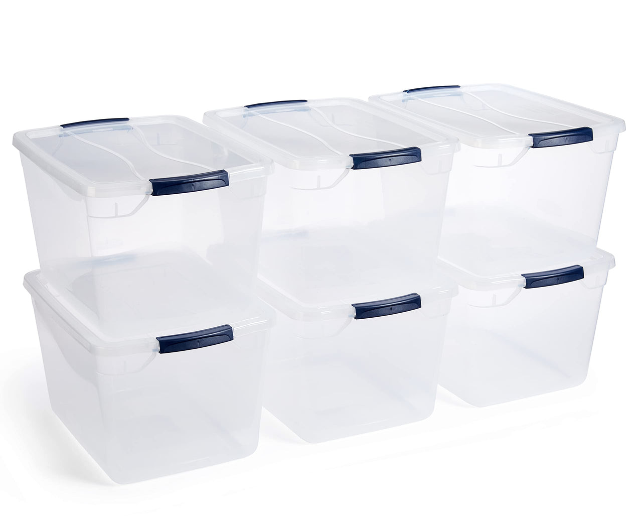 Rubbermaid Cleverstore Under the Bed 70 Qt Wheeled 2-Pack, Clear Storage Bins with Latching Lids, Stackable, BPA-Free, Made in USA Under the Bed - 2 Pack