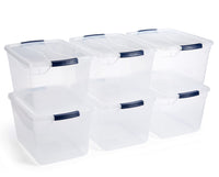 Rubbermaid Cleverstore Under the Bed 70 Qt Wheeled 2-Pack, Clear Storage Bins with Latching Lids, Stackable, BPA-Free, Made in USA Under the Bed - 2 Pack