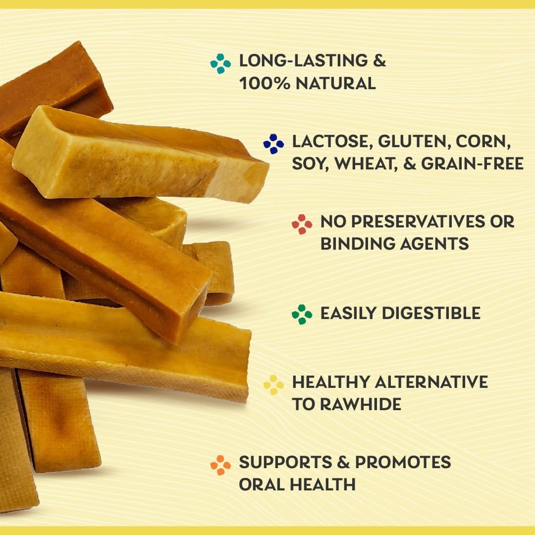 Himalayan Dog Chew Original Yak Cheese Dog Chews, 100% Natural, Long Lasting, Gluten Free, Healthy & Safe Dog Treats, Lactose & Grain Free, Protein Rich, Mixed Sizes, Dogs 65 Lbs & Smaller