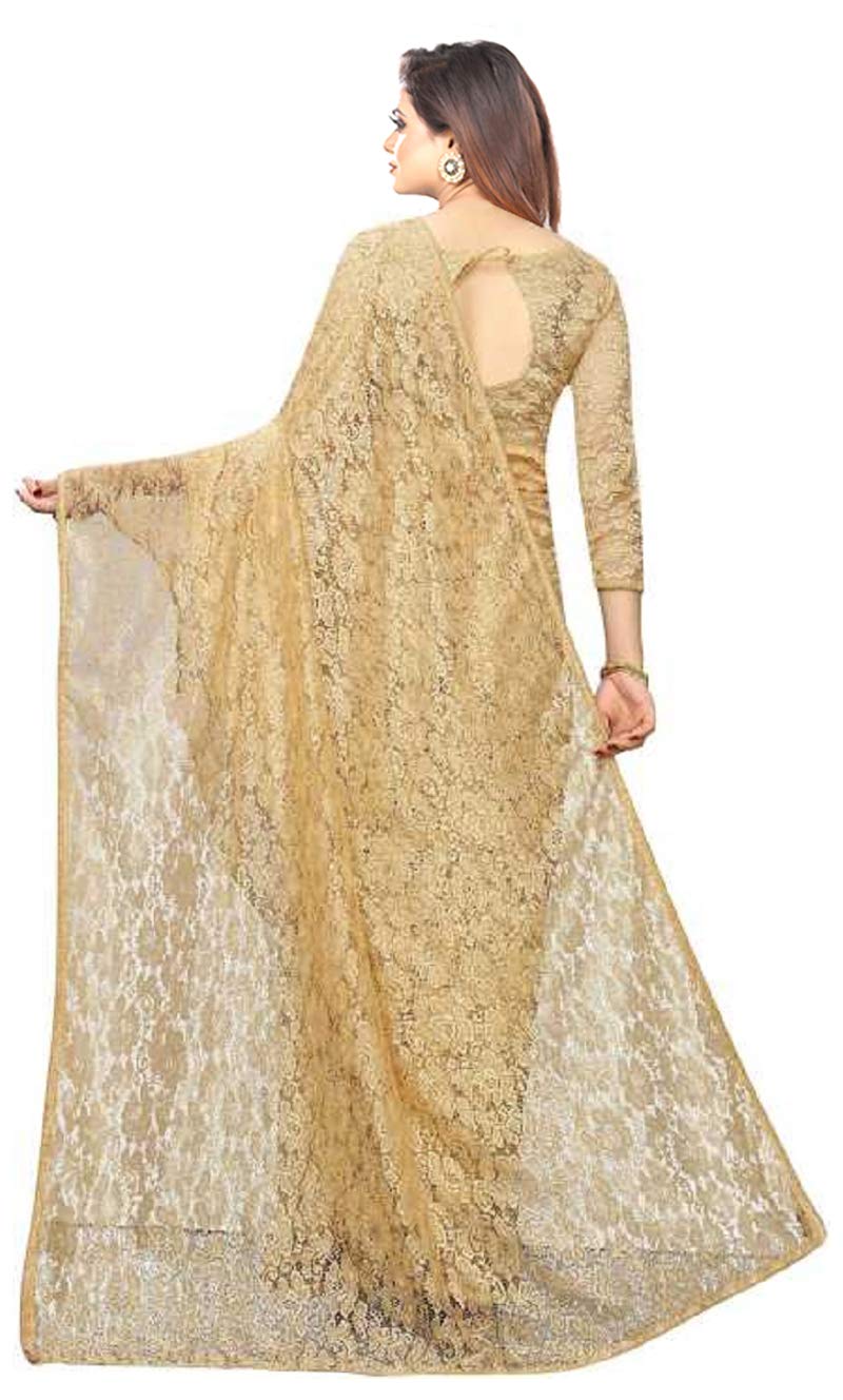 Avantika Fashion Women's  Jacquard Russell Net Saree With blouse piece