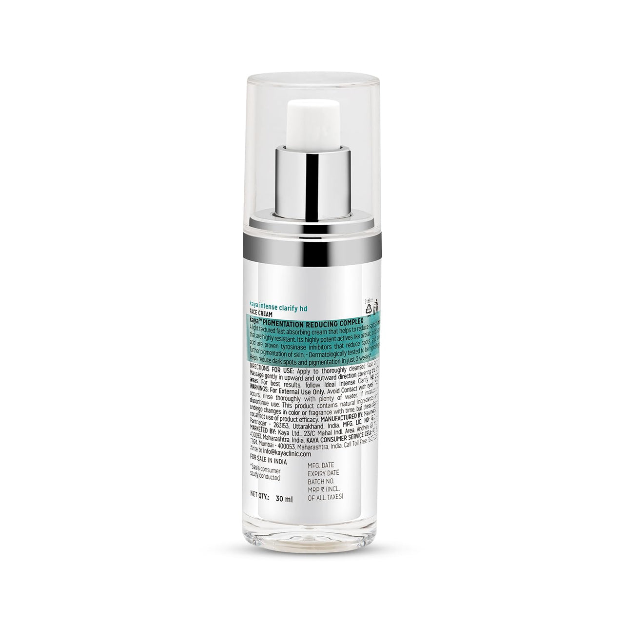 Kaya Clinic Pigmentation Reducing Complex Moisturizer 30ml | Cream For Tanning, Dark Spots, Scars & Pigmentation Removal | All Skin Types