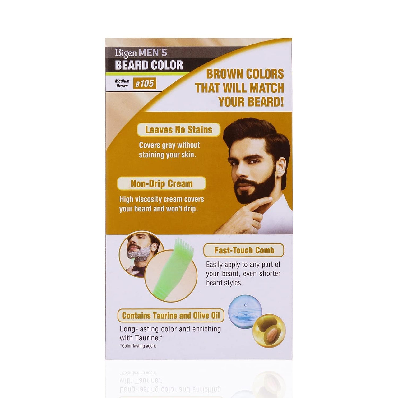 Bigen Men's  Beard Color Medium Brown 20gm+20gm -105, 102 g