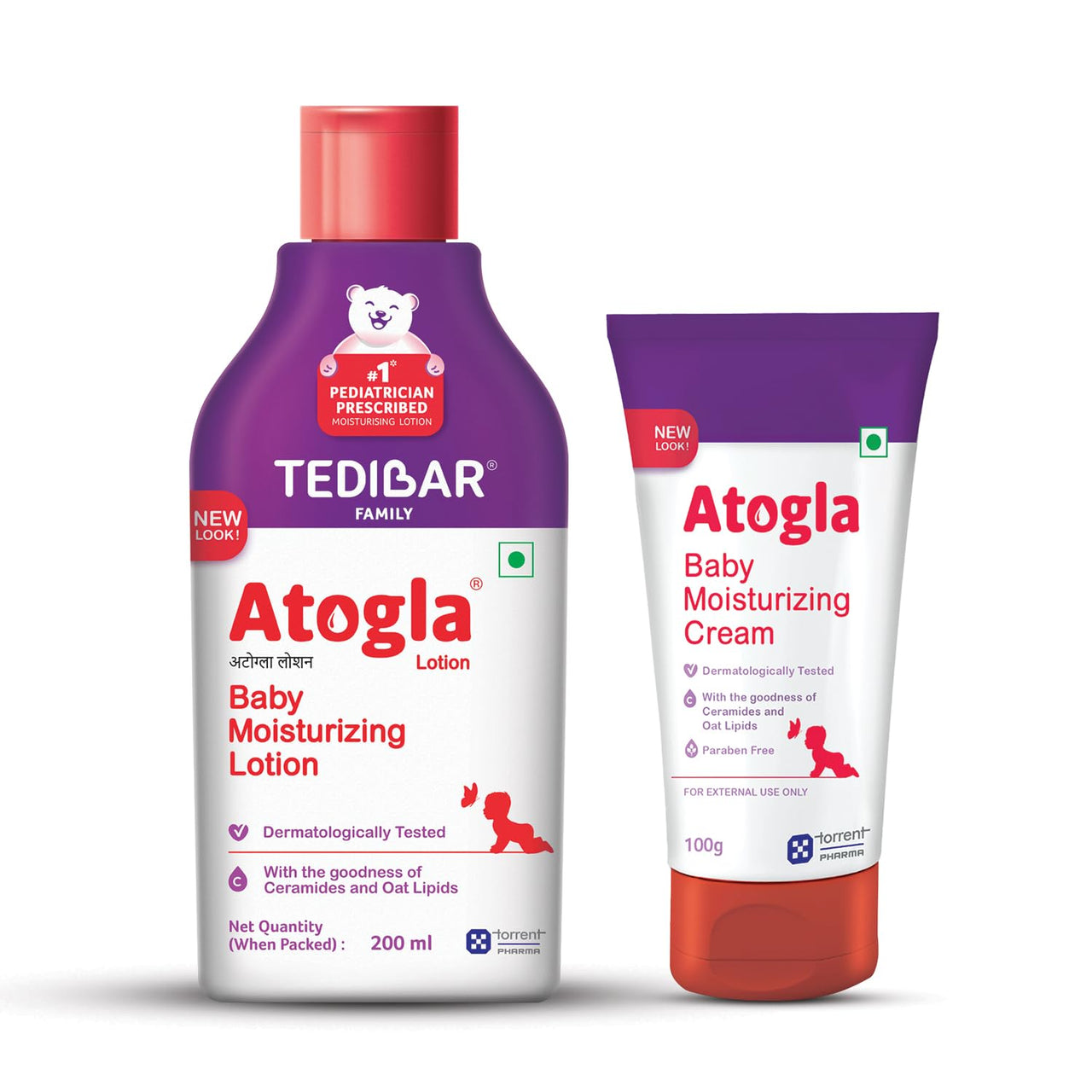 Atogla Baby Cream 100g (Pack of 2) from Tedibar Family | Advanced Gentle Moisturising Cream for Baby - By Torrent Pharma