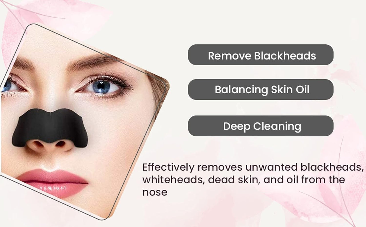 Luxenwell Deep Purifying Nose Strips for Women & Men | Enriched with Bamboo Charcoal | For Instant And Painless Blackheads And Whiteheads Removal (Pack of 10)