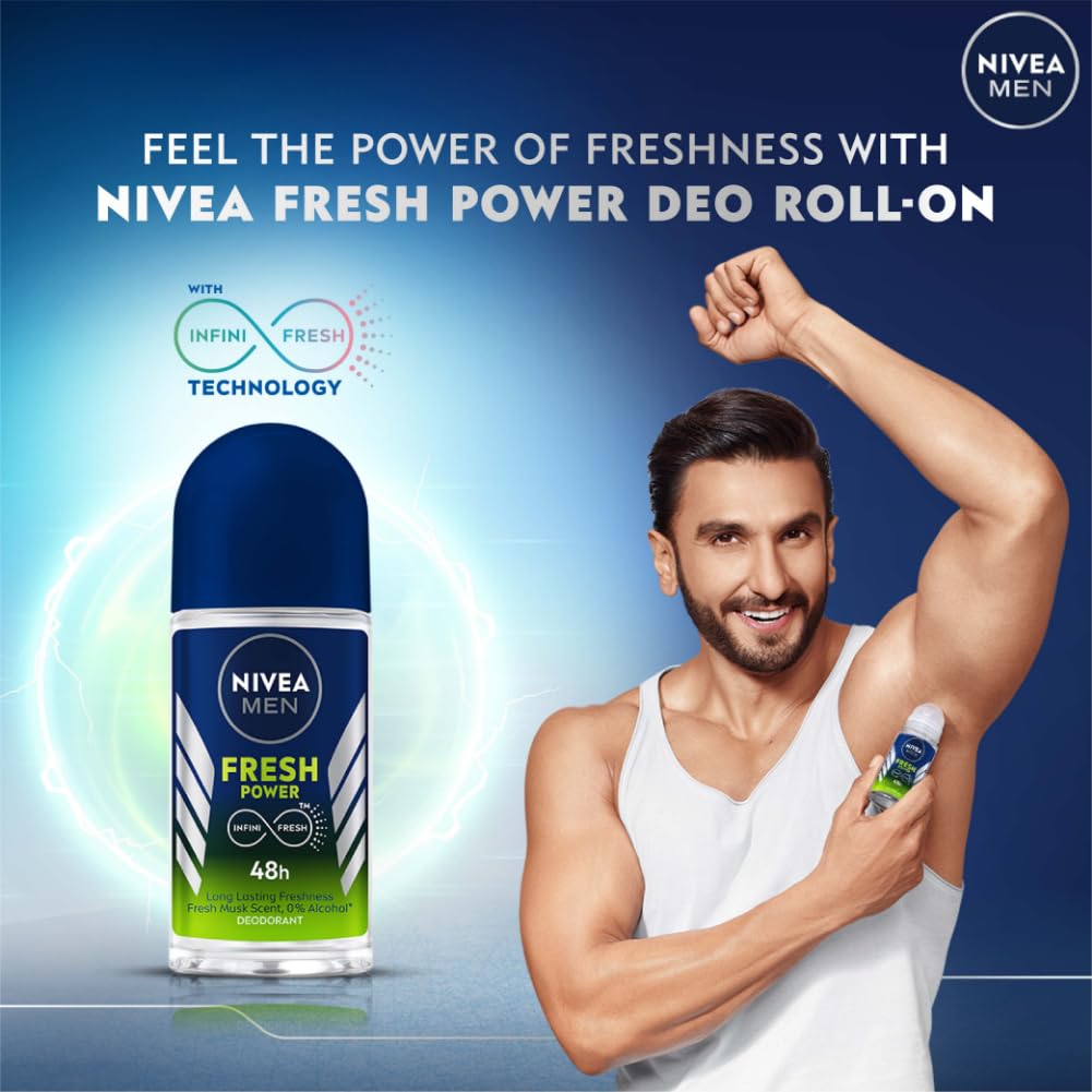 NIVEA MEN Fresh Power Roll-On Deodorant (50ml)