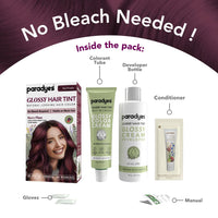 Paradyes No Bleach Mini Berry Plum Glossy Hair Tint, Ammonia-Free Formula for Natural Black Hair, Visible on Natural Black Hair