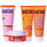 MANETAIN Washday Bundle Mini Size 2 - Complete Curly Hair Care Set | Moisturizing Shampoo 100ml | Multipurpose Conditioner 100gm | Leave-In Conditioner 100ml and Hard Hold Gel 100ml | Hydrating, Strengthening & Frizz Control | CG-Friendly