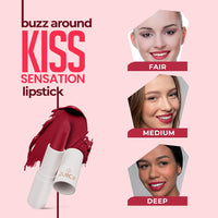 Juice Red Carpet - M02 Kiss Sensation Lipstick & Maroon Bliss - M08 Color Luxe Liquid Lipstick with Goodness of Bio Retinol, & SPF 15 UV Protection