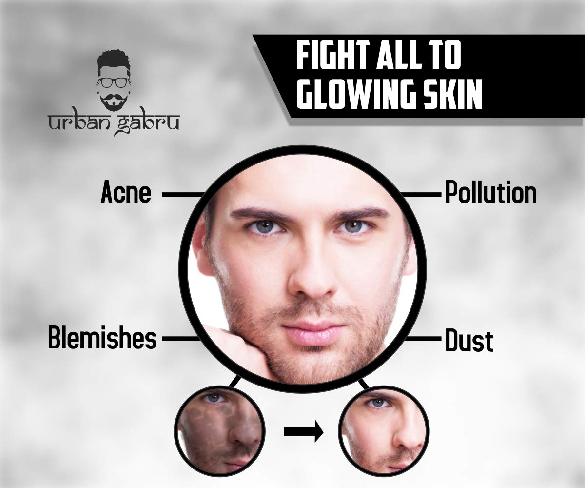 UrbanGabru Charcoal Peel Off Mask, 120g & UrbanGabru Charcoal Face Wash with Apple Cider Vinegar for Pimple/Acne control and clear Glowing Ski