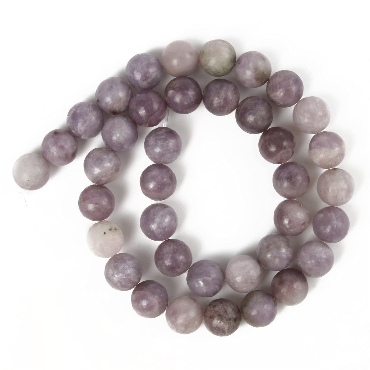 35pcs 10mm Natural Stone Beads Lilac Beads Energy Crystal Healing Power Gemstone for Jewelry Making, DIY Bracelet Necklace
