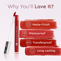 C2P Pro Liquid Lipstick Waterproof Matte Orange Lipsticks for Women | Long Lasting Smudge Proof | Infused with Argan Oil, Celeb Secret (Liquid Lipstick Madhuri, 2 ml)