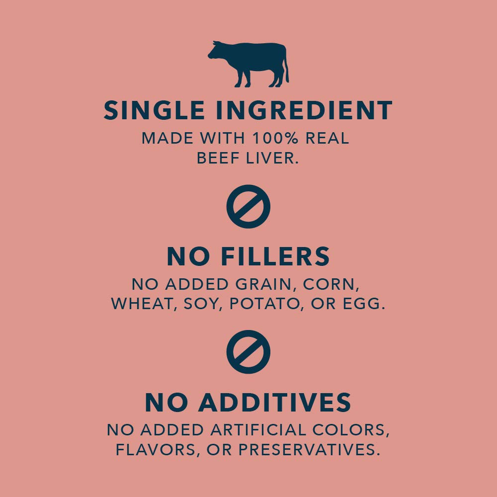 Wag Freeze-Dried Raw Single Ingredient Dog Treats, Beef Liver, 3.3oz