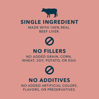 Wag Freeze-Dried Raw Single Ingredient Dog Treats, Beef Liver, 3.3oz